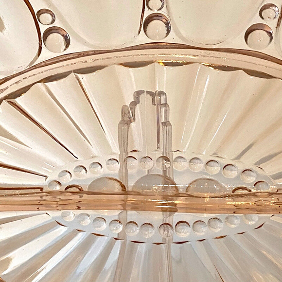 Anchor Hocking Pink Depression Glass Relish Serving Dish Oyster & Pearl Divided - Picture 4 of 9